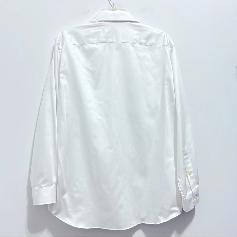 MICHAEL Michael Kors Slim Fit Women White Poplin Button Down Professional Shirt